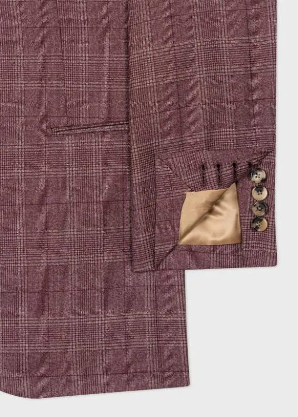 Paul Smith Blazers Check TwoButton Blazer Burgundy 8211 Mens