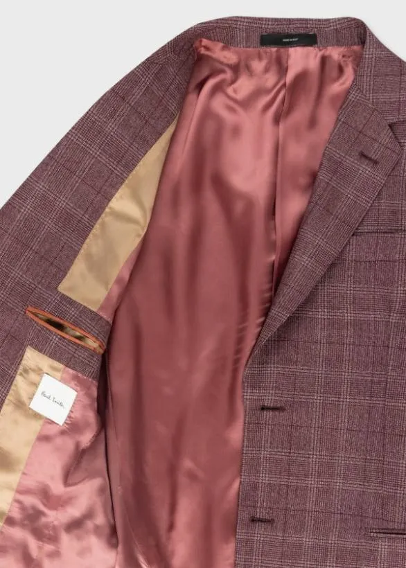 Paul Smith Blazers Check TwoButton Blazer Burgundy 8211 Mens