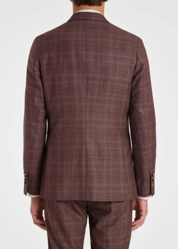 Paul Smith Blazers Check TwoButton Blazer Burgundy 8211 Mens