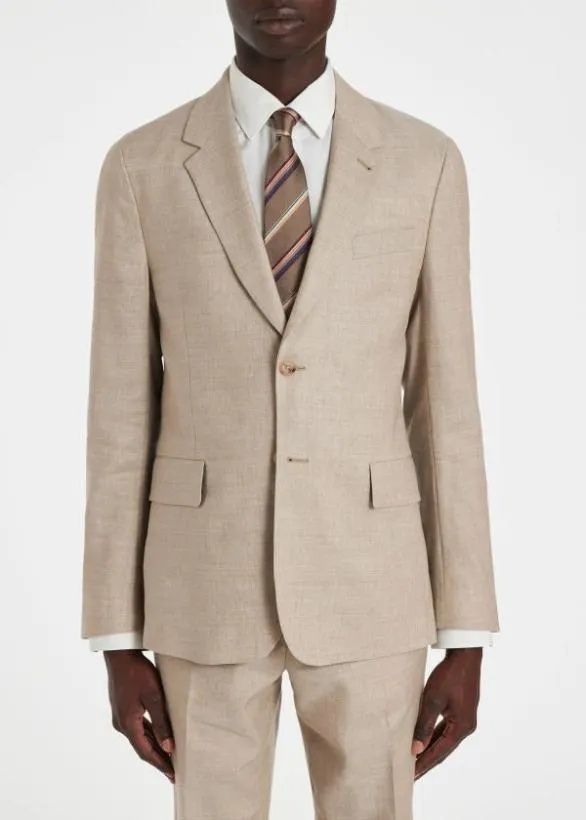 Paul Smith Blazers LinenBlend BuggyLined Blazer Beige 8211 Mens