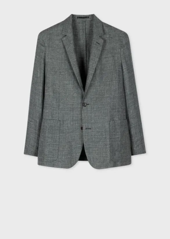 Paul Smith Blazers LinenBlend PatchPocket Blazer Grey 8211 Mens