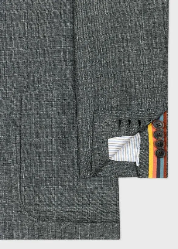 Paul Smith Blazers LinenBlend PatchPocket Blazer Grey 8211 Mens