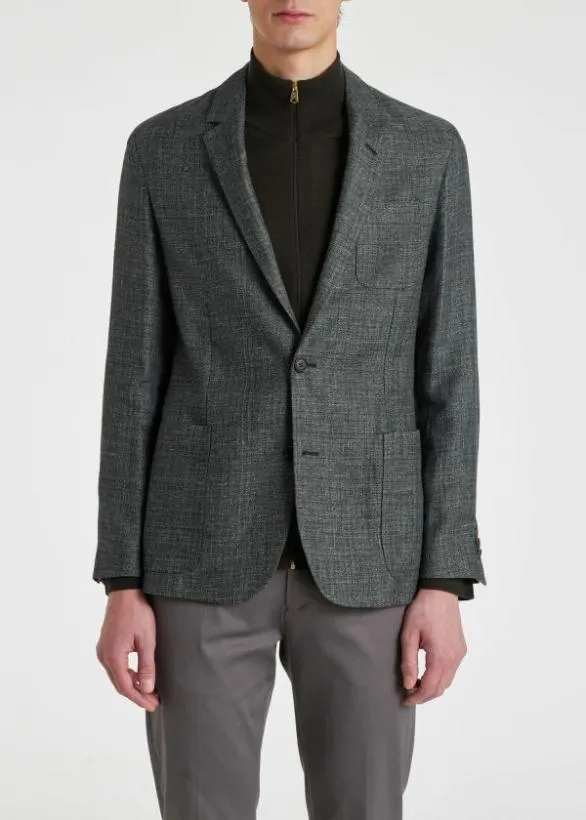 Paul Smith Blazers LinenBlend PatchPocket Blazer Grey 8211 Mens