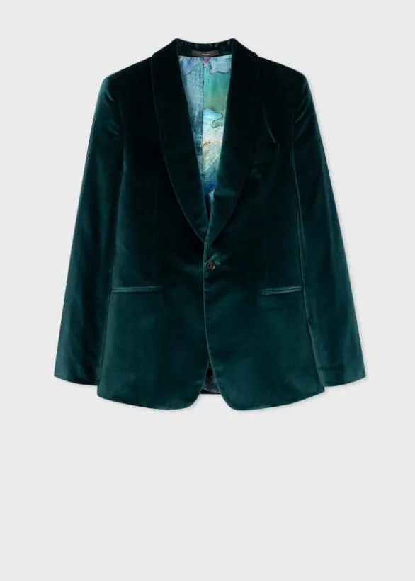 Paul Smith Blazers Teal Velvet Evening Blazer Teal 8211 Mens