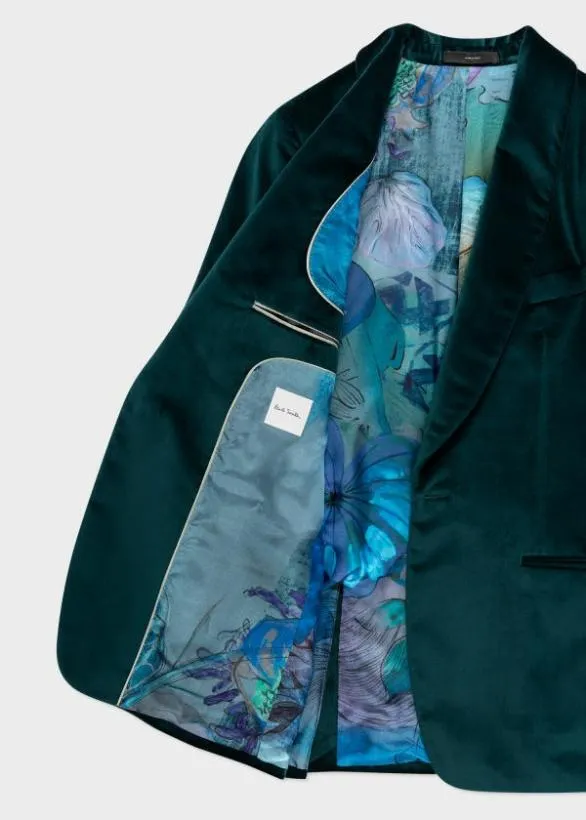 Paul Smith Blazers Teal Velvet Evening Blazer Teal 8211 Mens