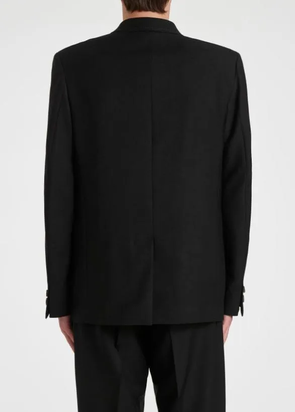 Paul Smith Blazers WoolTwill Three Button ContrastStitch Blazer Black 8211 Mens
