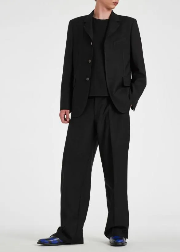 Paul Smith Blazers WoolTwill Three Button ContrastStitch Blazer Black 8211 Mens
