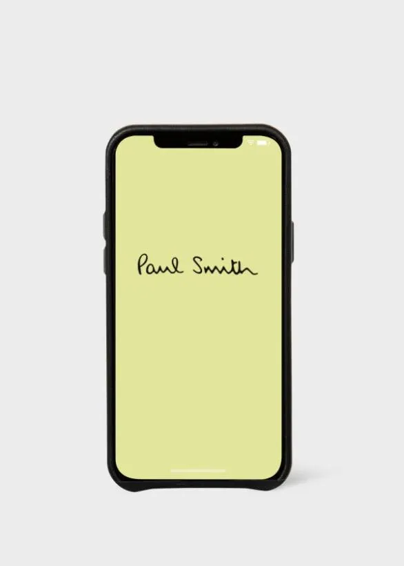 Paul Smith Cases and Covers Native Union X Paul Smith Leather Case 8211 IPhone 13 Pro Black 8211 Mens