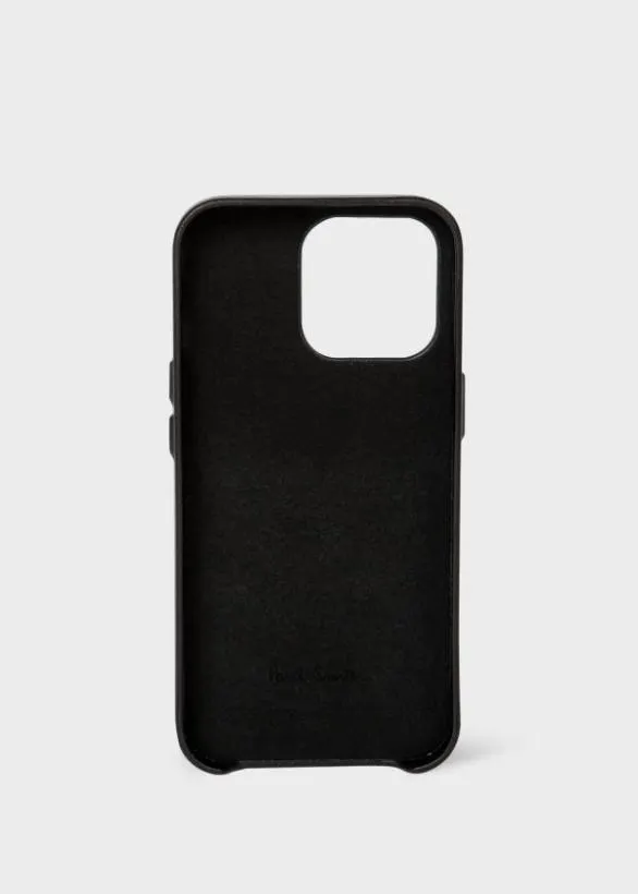 Paul Smith Cases and Covers Native Union X Paul Smith Leather Case 8211 IPhone 13 Pro Black 8211 Mens