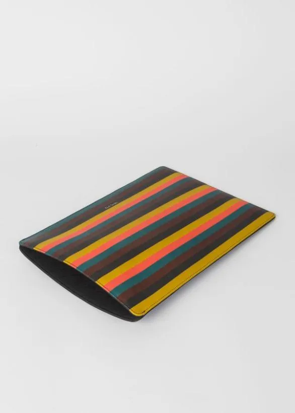 Paul Smith Cases and Covers Paul Smith X Native Union 8211 039Artist Stripe039 Leather MacBook Sleeve Multicolour 8211 Mens