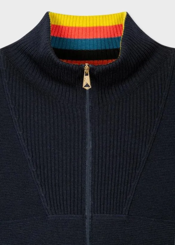 Paul Smith Coats and Jackets 039Artist Stripe039 Wool Bomber Jacket Navy 8211 Mens
