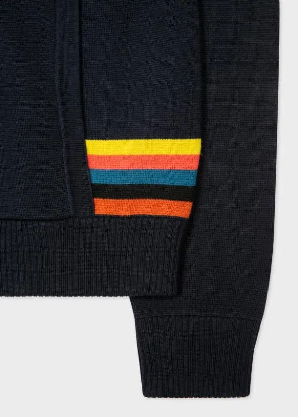 Paul Smith Coats and Jackets 039Artist Stripe039 Wool Bomber Jacket Navy 8211 Mens