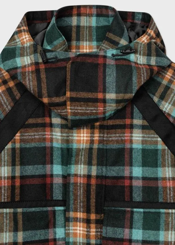 Paul Smith Coats and Jackets Checked Wool Jacket Teal 8211 Mens