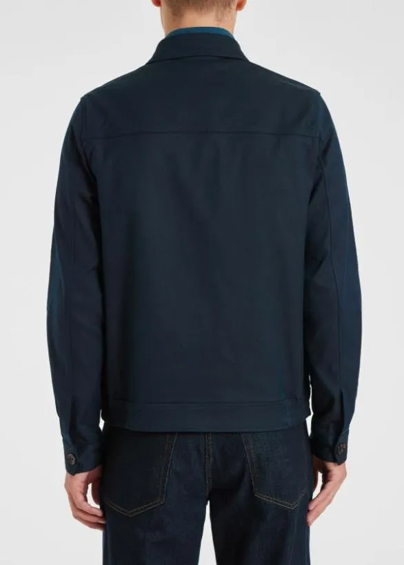 Paul Smith Coats and Jackets CottonBlend Blouson Jacket Navy 8211 Mens