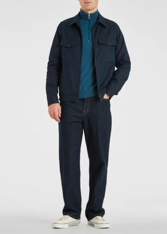 Paul Smith Coats and Jackets CottonBlend Blouson Jacket Navy 8211 Mens