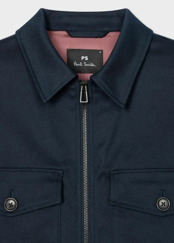 Paul Smith Coats and Jackets CottonBlend Blouson Jacket Navy 8211 Mens