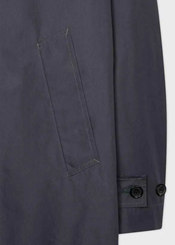Paul Smith Coats and Jackets CottonBlend Mac Washed Navy 8211 Mens