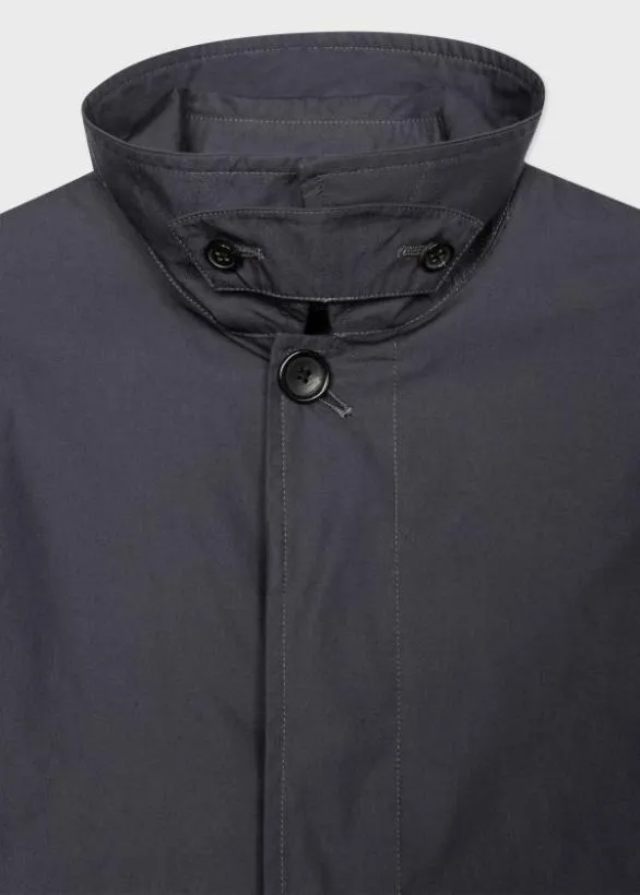 Paul Smith Coats and Jackets CottonBlend Mac Washed Navy 8211 Mens