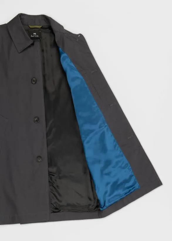 Paul Smith Coats and Jackets CottonBlend Mac Washed Navy 8211 Mens