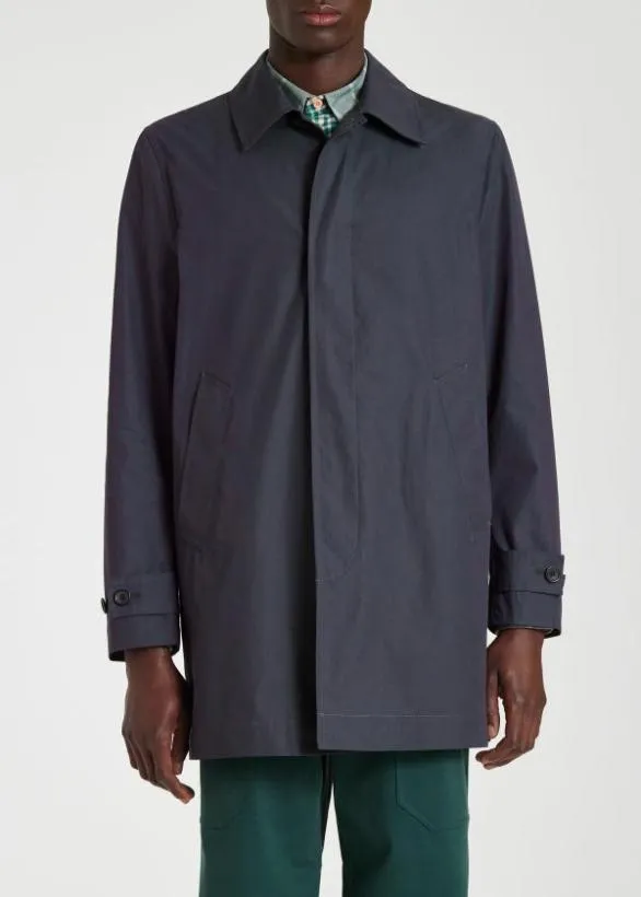 Paul Smith Coats and Jackets CottonBlend Mac Washed Navy 8211 Mens