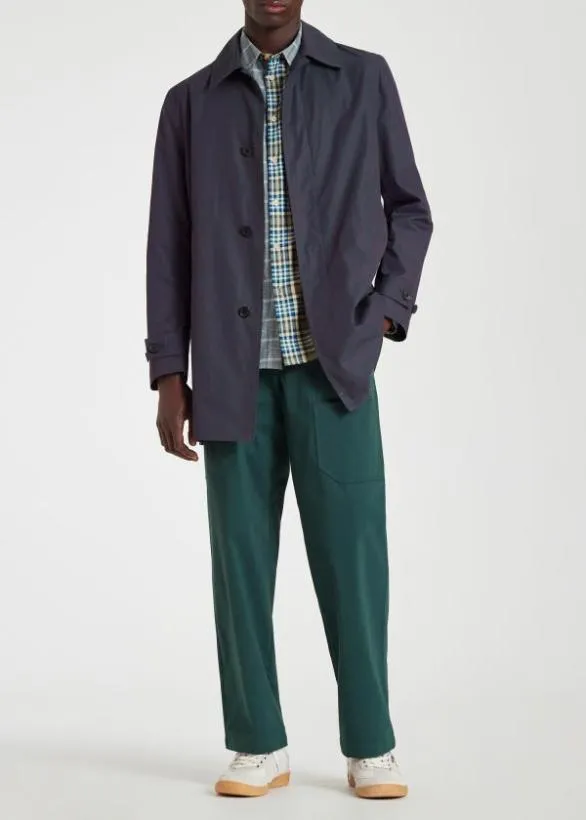 Paul Smith Coats and Jackets CottonBlend Mac Washed Navy 8211 Mens