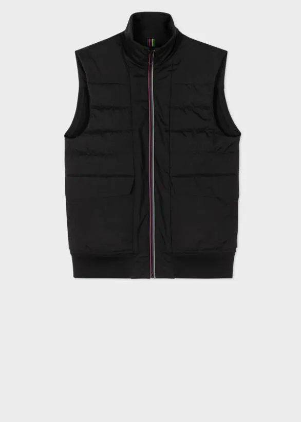Paul Smith Coats and Jackets Mixed Media Wadded Gilet Black 8211 Mens