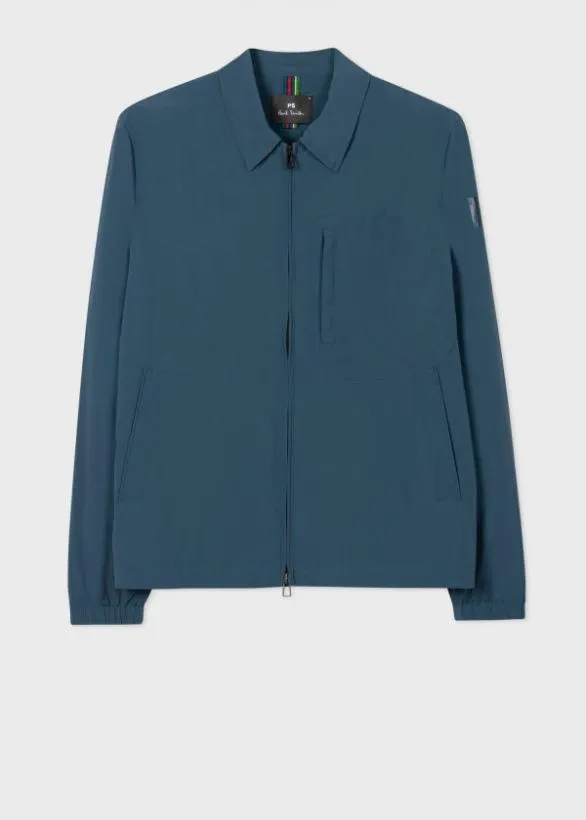 Paul Smith Coats and Jackets Recycled Nylon Zip Jacket Petrol 8211 Mens