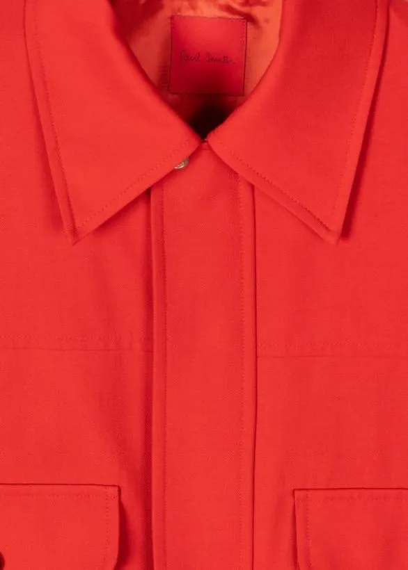 Paul Smith Coats and Jackets Red Compact Tech Twill Short Jacket Red 8211 Mens
