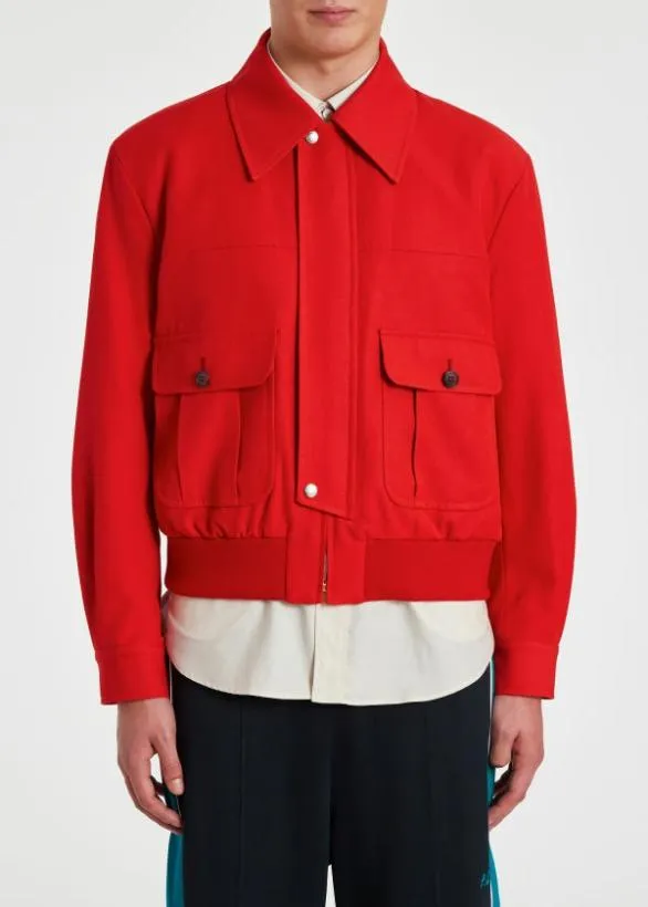 Paul Smith Coats and Jackets Red Compact Tech Twill Short Jacket Red 8211 Mens
