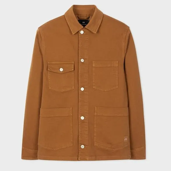 Paul Smith Coats and Jackets StretchCotton Chore Jacket Tan 8211 Mens