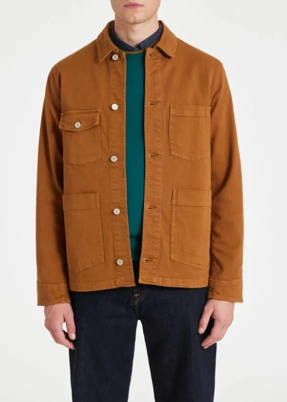 Paul Smith Coats and Jackets StretchCotton Chore Jacket Tan 8211 Mens