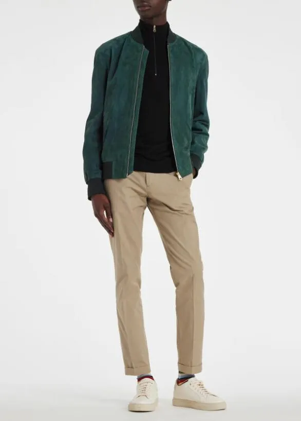 Paul Smith Coats and Jackets Suede Bomber Jacket Dark Green 8211 Mens