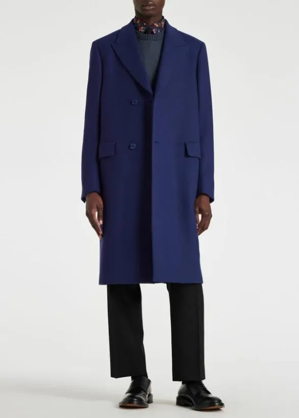 Paul Smith Coats and Jackets WoolCashmere Epsom Coat Blue 8211 Mens