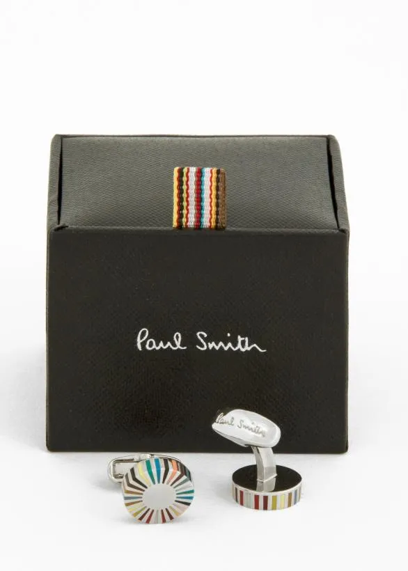 Paul Smith Cufflinks Stripe Edge Circular Cufflinks Multicolour 8211 Mens