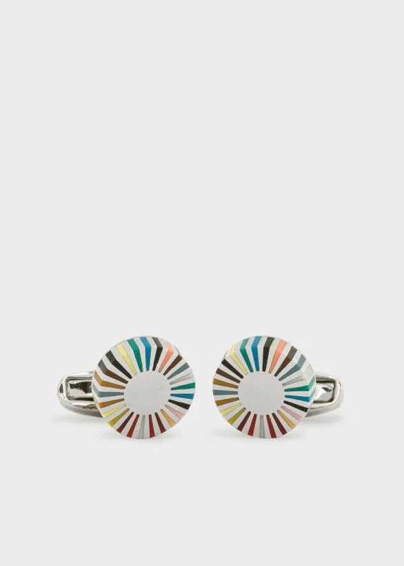 Paul Smith Cufflinks Stripe Edge Circular Cufflinks Multicolour 8211 Mens Paul Smith Cufflinks Stripe Edge Circular Cufflinks Multicolour 8211 Mens