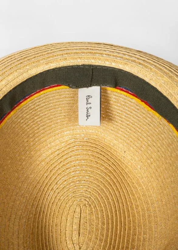 Paul Smith Hats and Gloves 039Artist Stripe039 Raffia Trilby Hat Sand 8211 Mens