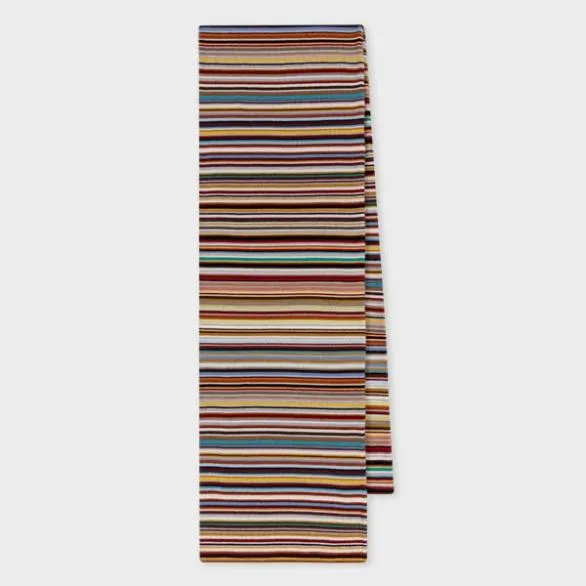 Paul Smith Hats and Gloves 039Signature Stripe039 Merino Wool Beanie Hat and Scarf Gift Set Signature Stripe 8211 Mens