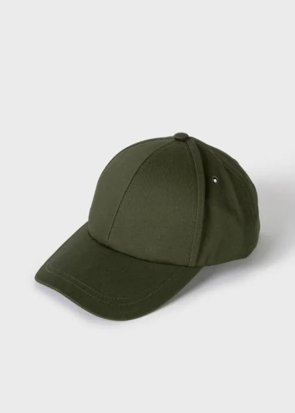 Paul Smith Hats and Gloves 039Signature Stripe039 Trim Cotton Baseball Cap Khaki 8211 Mens
