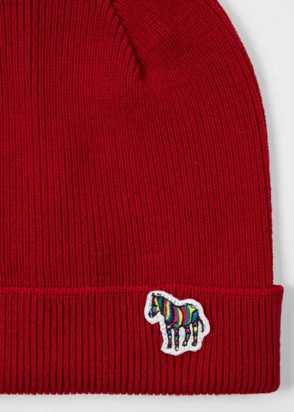Paul Smith Hats and Gloves 039Zebra039 Hat Gloves and Scarf Gift Set Red 8211 Mens