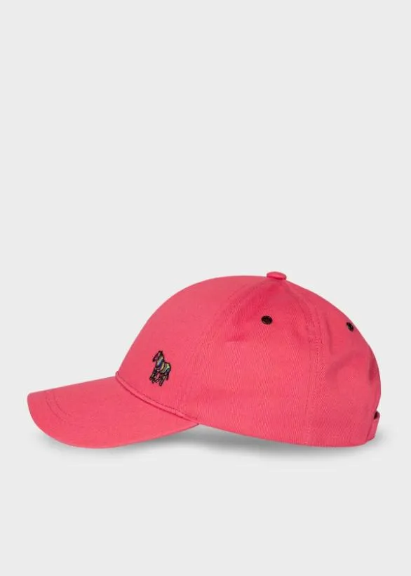 Paul Smith Hats and Gloves Zebra Logo Baseball Cap Coral 8211 Mens