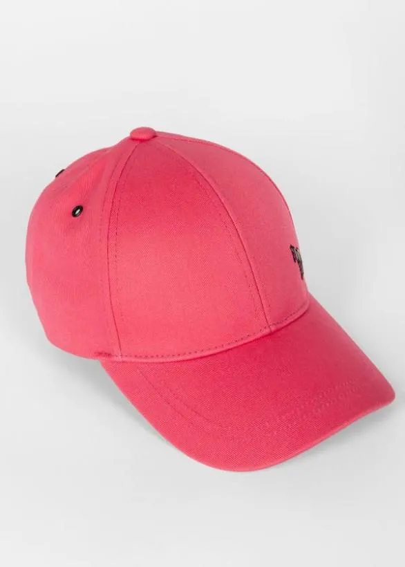 Paul Smith Hats and Gloves Zebra Logo Baseball Cap Coral 8211 Mens