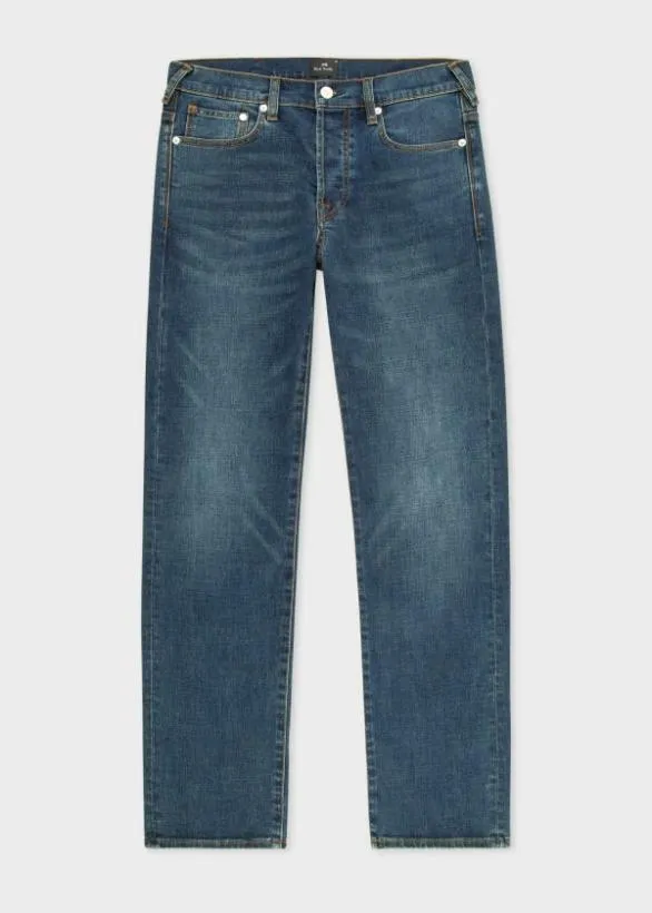 Paul Smith Jeans 118oz 039Crosshatch Stretch039 Jeans Mid Wash 8211 Mens