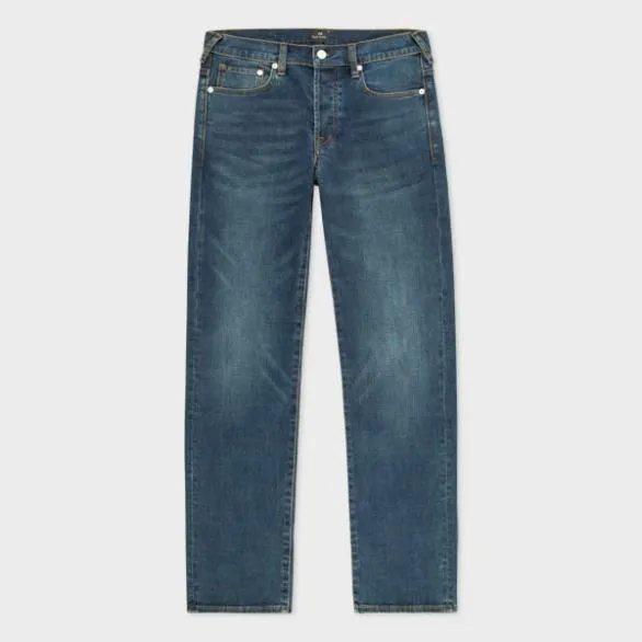 Paul Smith Jeans 118oz 039Crosshatch Stretch039 Jeans Mid Wash 8211 Mens