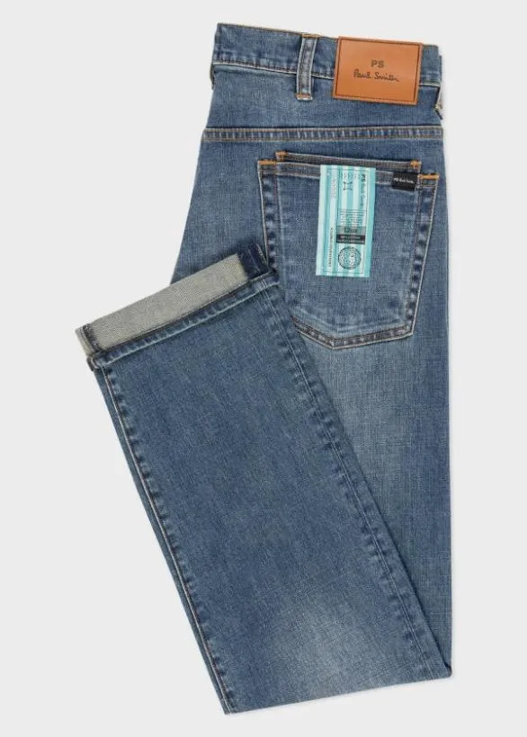 Paul Smith Jeans 118oz 039Crosshatch Stretch039 Jeans Mid Wash 8211 Mens