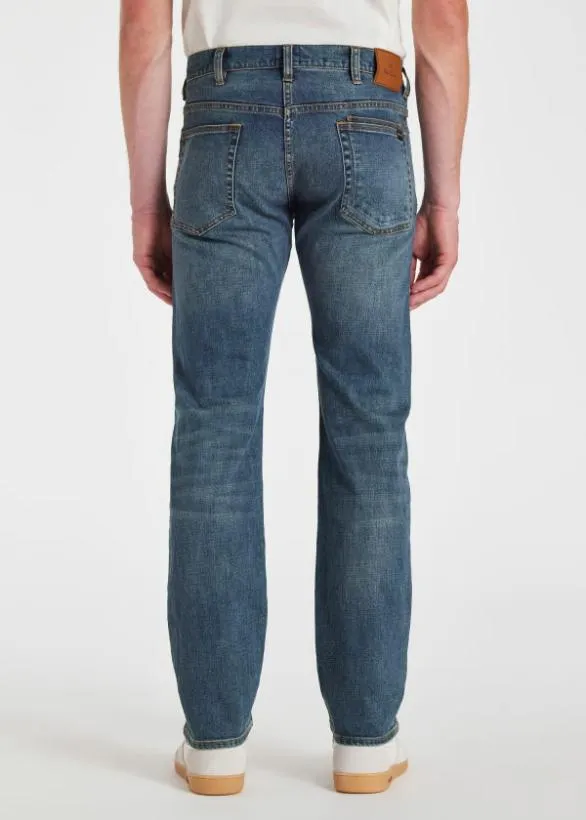 Paul Smith Jeans 118oz 039Crosshatch Stretch039 Jeans Mid Wash 8211 Mens