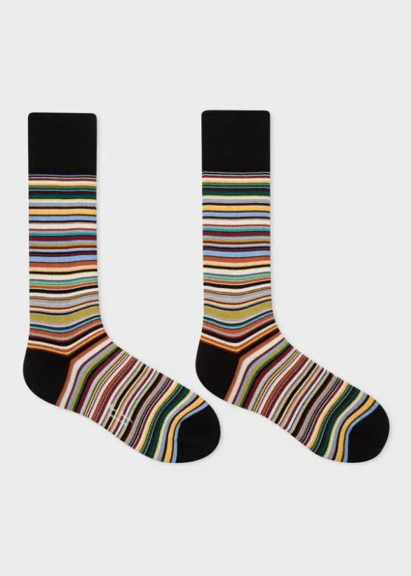 Paul Smith Jewellery and Keyrings 039Signature Stripe039 Socks and Keyring Gift Set Signature Stripe 8211 Mens