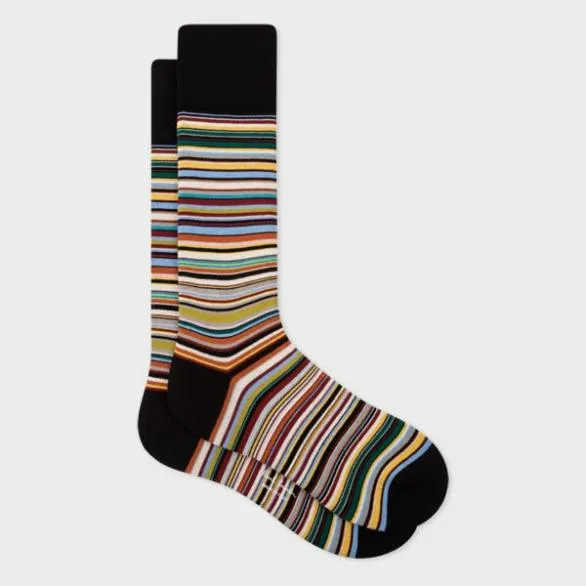 Paul Smith Jewellery and Keyrings 039Signature Stripe039 Socks and Keyring Gift Set Signature Stripe 8211 Mens