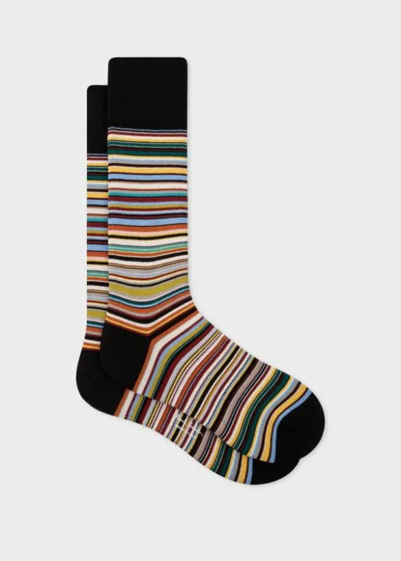 Paul Smith Jewellery and Keyrings 039Signature Stripe039 Socks and Keyring Gift Set Signature Stripe 8211 Mens