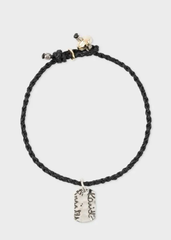 Paul Smith Jewellery and Keyrings Bracelet With Silver Tag Black 8211 Mens