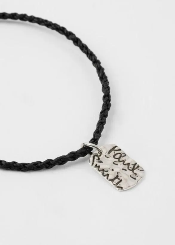 Paul Smith Jewellery and Keyrings Bracelet With Silver Tag Black 8211 Mens